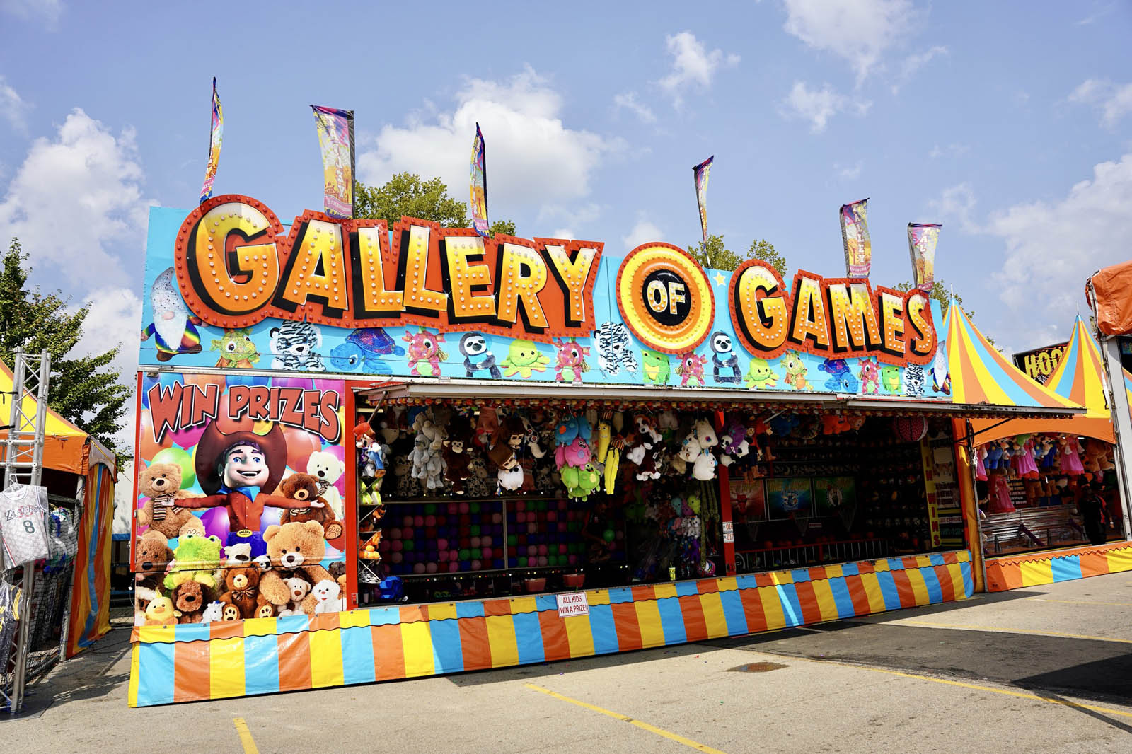 Gallery of Games carnival booth with kid-friendly games