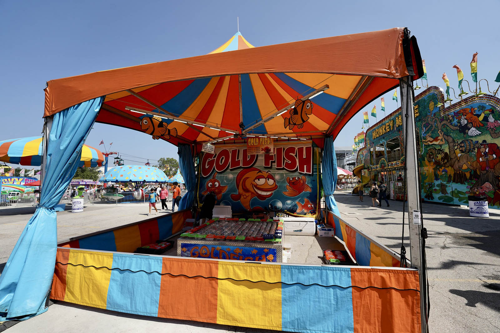Gold Fish carnival game with floating ping pong balls