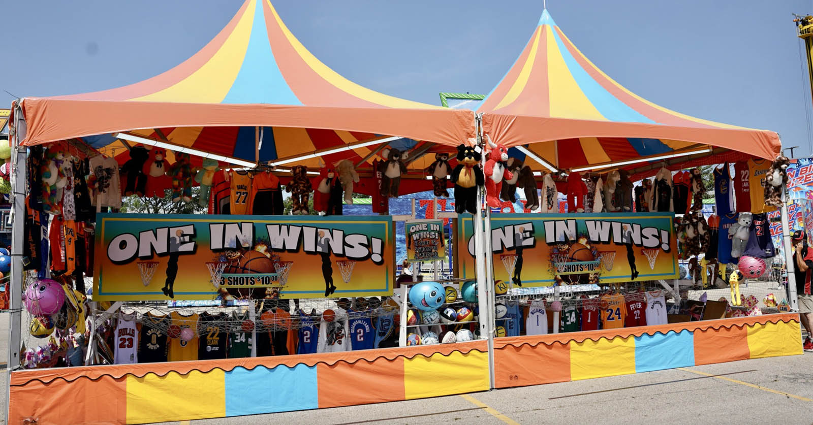 NBA jerseys and oversized balls as prizes at mini basketball